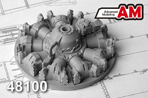 Additions (3D resin printing) 1/48 ASh-62 IR Radial piston engine An-2 (Advanced Modeling) 