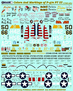 Decal 1/48 Colors & Markings of Republic P-47s Thunderbolts Part 3t (Furball Aero-Design)