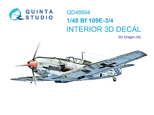 Bf 109E-3/E-4 3D-Printed & coloured Interior on decal paper (Dragon)
