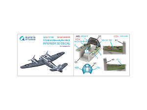 Bristol Beaufighter Mk.X 3D-Printed & coloured Interior on decal paper (Hasegawa) (small version)