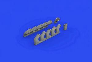 Additions (3D resin printing) 1/48 Ilyushin Il-2 Stormovik exhaust stacks (designed to be used Zvezda kits)