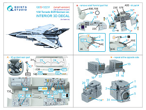 Tornado ECR German 3D-Printed & coloured Interior on decal paper (Italeri) (Small version) (with 3D-printed resin parts)