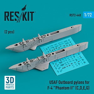 Additions (3D resin printing) 1/72 USAF Outboard pylons for McDonnell F-4 Phantom II (2pcs) (ResKit)