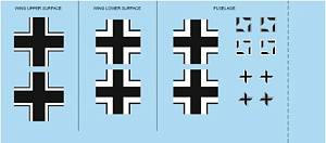 Decal 1/48 Decals Bf 109F-2 national insignia (EDU)
