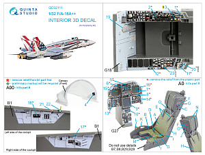 F/A-18A++ 3D-Printed & coloured Interior on decal paper (Academy)