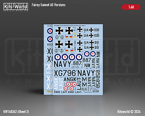 Decal 1/48 Fairey Gannet AS.1/AS.4/AS.6/T.5/COD.4 (Kits-World)