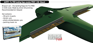 Additions (3D resin printing) 1/48 Focke-Wulf Fw-190D landing flaps (designed to be used with Eduard kits) 