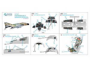 F-4D 3D-Printed & coloured Interior on decal paper (FineMolds)