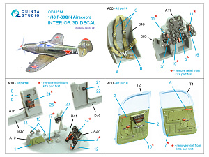 P-39Q/N Airacobra 3D-Printed & coloured Interior on decal paper (Arma Hobby)