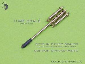 Aircraft detailing sets (brass) 1/72 Boeing/Hughes AH-64 Apache - M230 Chain Gun barrel (30mm), Pitot tubes and tail antenna 