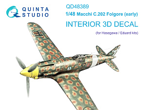 Macchi C.202 Folgore Early 3D-Printed & coloured Interior on decal paper (Hasegawa/Eduard)