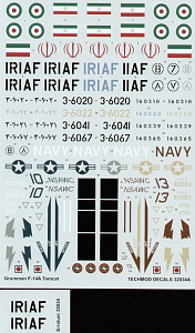 Decal 1/32 Grumman F-14A Tomcats (6) (Techmod)