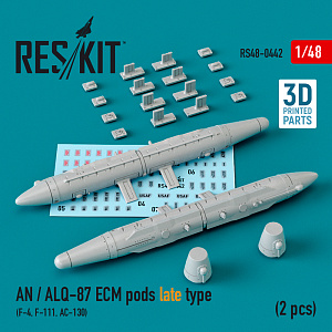 Additions (3D resin printing) 1/48 AN / ALQ-87 ECM pods late type (2 pcs) (ResKit)