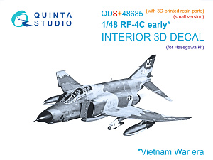 RF-4C Phantom II (early) 3D-Printed & coloured Interior on decal paper (Hasegawa) (Small version) (with 3D-printed resin parts)