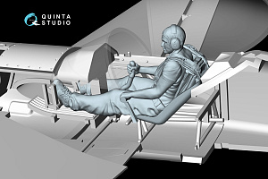 Male pilot sitting in SU-31 (Quinta Models)