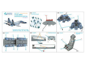 Su-30MKK 3D-Printed & coloured Interior on decal paper (Trumpeter) (with 3D-printed resin part)