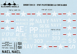 Decal 1/72 Grumman Panthers & Cougars (Blackbird Models)