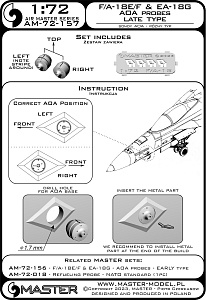 Aircraft detailing sets (brass) 1/72      Boeing F/A-18E/F Super Hornet & EA-18G Growler - Angle Of Attack probe - late type 