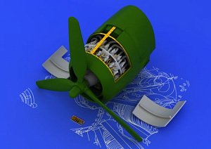 Additions (3D resin printing) 1/48 Grumman Hellcat F6F-3/F6F-5 R-2800-10 engine (designed to be used with Eduard kits)