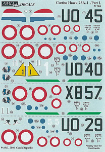 Decal 1/72 Curtiss-Hawk H-75A-1 Hawk Part 1. (4) (AML)