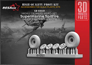 Additions (3D resin printing) 1/48 Supermarine Spitfire Wheels under load (4-spoke wheels) (RESArm)