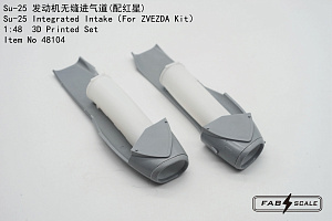 Additions (3D resin printing) 1/48 Sukhoi Su-25 Frogfoot integrated Intake (designed to be used with Zvezda kits)