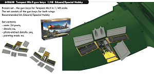 Additions (3D resin printing) 1/48 Hawker Tempest Mk.II gun bays (designed to be used with Eduard kits and Special Hobby kits