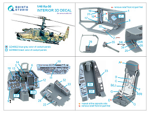 Ka-50 (blue-gray panels) 3D-Printed & coloured Interior on decal paper (Arma models)
