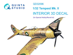 Tempest Mk.II 3D-Printed & coloured Interior on decal paper (Special Hobby/Revell)