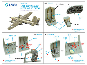 B-26B Marauder 3D-Printed & coloured Interior on decal paper (Hasegawa/ Eduard/ Hobby2000)