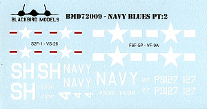 Decal 1/72 U.S. Navy Blues Pt:2 (Blackbird Models)