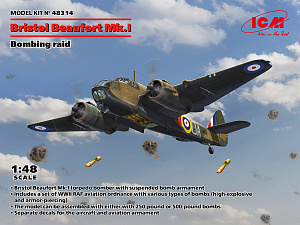 Model kit 1/48 Bristol Beaufort Mk.I. Bombing raid (ICM)