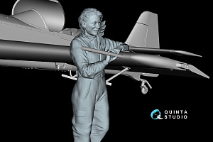 Svetlana stending near SU-31 (Quinta Models)