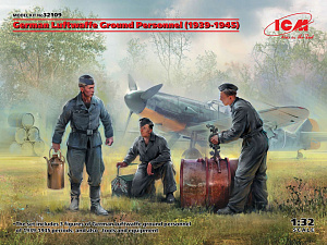 Figures (resin) 1/32 Luftwaffe Ground Personnel (1939-1945) (3 figures) (ICM)