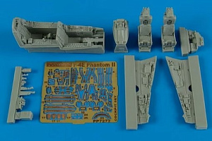 Additions (3D resin printing) 1/72 McDonnell F-4E Phantom II cockpit set (designed to be used with Hasegawa kits) 