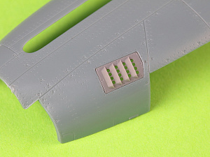 Aircraft detailing sets (resin) 1/48 P-51 Mustang - carburator air filter cover - RAF louvred type - version A (designed to be used with Eduard kits)