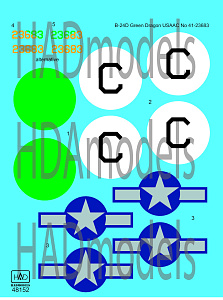 Decal 1/48 B-24D 'Green Dragon' USAAC 41-23683 (HAD)