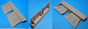 Additions (3D resin printing) 1/48 Bf 109F Radiator Flaps (ZVE kit) (Vector) 