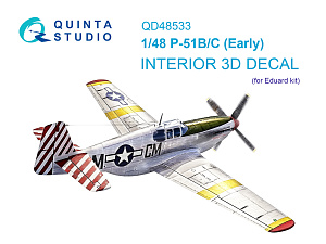 P-51B/C Mustang Early 3D-Printed & coloured Interior on decal paper (Eduard)