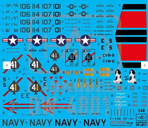 Decal 1/48 Decal F-14A VF-41 Black Aces (dry-water) (HAD)