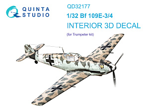 Bf 109E3/4 3D-Printed & coloured Interior on decal paper (Trumpeter)