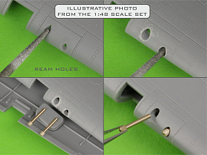 Aircraft detailing sets (brass) 1/72 Hawker Hurricane Mk.IIb - Browning .303 cal barrel tips & bead sight mount 