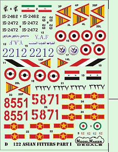 Decal 1/72 Asian Fitters Part I (Model Maker Decals)