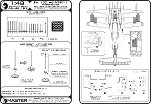 Aircraft detailing sets (brass) 1/48 Focke-Wulf Fw-190A-6-A7/R11 Nightfighter - FuG217 "Neptun" antennas