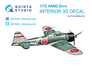 A6M2 Zero (Mitsubishi Prod.) 3D-Printed & coloured Interior on decal paper (Fine molds)
