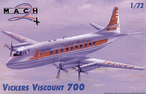 Model kit 1/72 Vickers Viscount 700 with decals for Capitol Airlines (Mach 2)