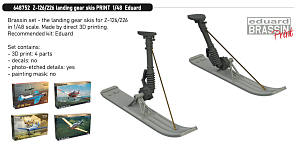 Additions  (3D resin printing) 1/48 Zlin Z-126/226 landing gear skis (designed to be with Eduard kits) 