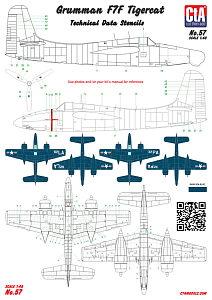 Decal 1/48 Grumman F7F Tigercat - Carrier-based Night Fighters, USMC/USN, 5 Markings. (Cut then Add)