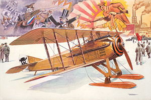 Model kit 1/32 Истребитель-биплан SPAD VIIc.1 лыжный вариант (Roden)