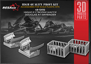 Additions (3D resin printing) 1/48 Niche and landing gear doors of the Douglas A-1 Skyraider (RESArm)
